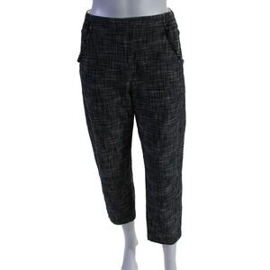 Annette Gortz Womens Zipper Fly High Rise Fringe Pants Blue White Size EU 38